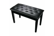 Leather Black Double Seat Piano Bench